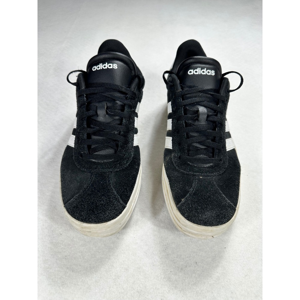Adidas VL Court Bold Platform Sneakers Black White Suede IH9995 Womens 9.5